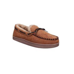 Club Room Mens Moccasin Slippers Indoor House Shoes Tan Small, Medium